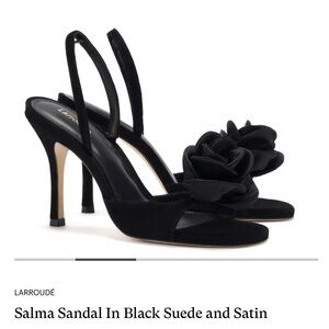 NEW Larroudé Black Selma Sandal